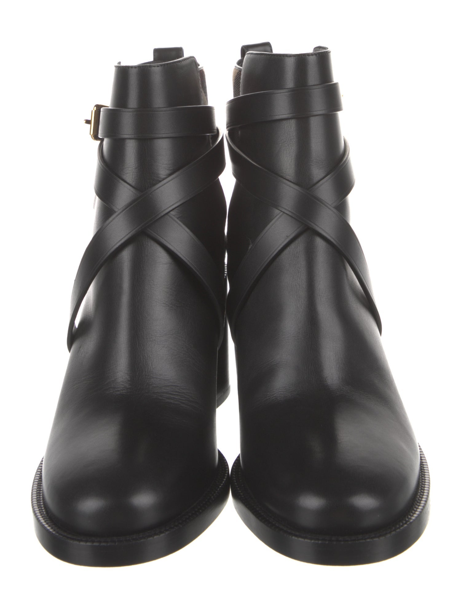 Burberry House Check Pattern Leather Boots